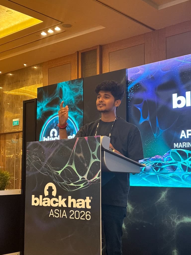 Raj Kumar, Founder & CEO of RajSecure speaking at Black Hat Asia 2026